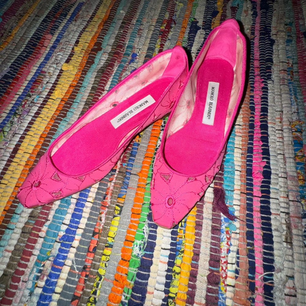 Manolo Blahnik Pink Flats